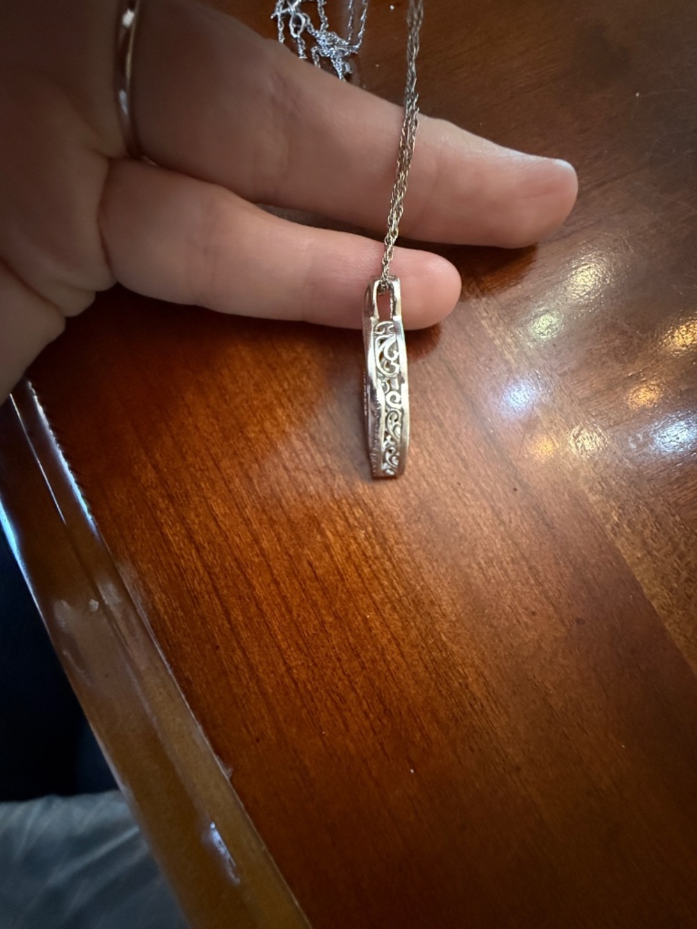 Silver diamond Marquise Pendant Necklace from Kay Jewelers - Picture 3 of 6